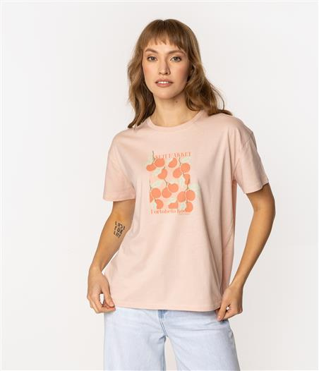 T-shirt damski z nadrukiem CHERRY 1145 PEACH WHIP