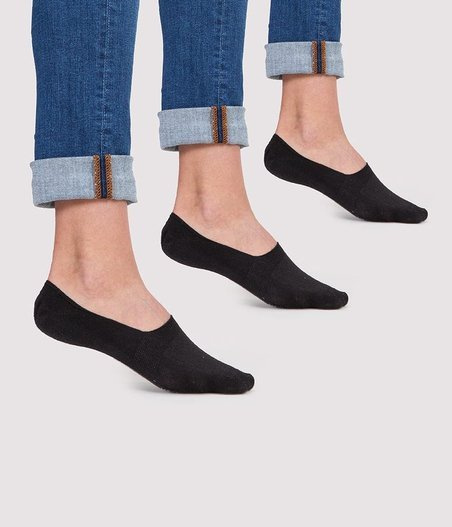 Skarpetki stopki balerinki czarne 3-pak INVSOCKS 1802 BLACK