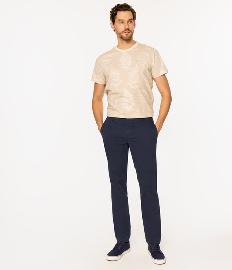 Niedenimowe spodnie męskie chino comfort TEMS 4027 NAVY