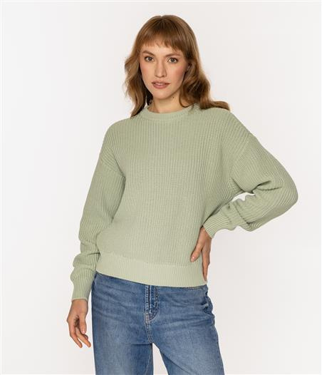 Sweter z bawełny organicznej YANA ORGANIC CAMEO GREEN