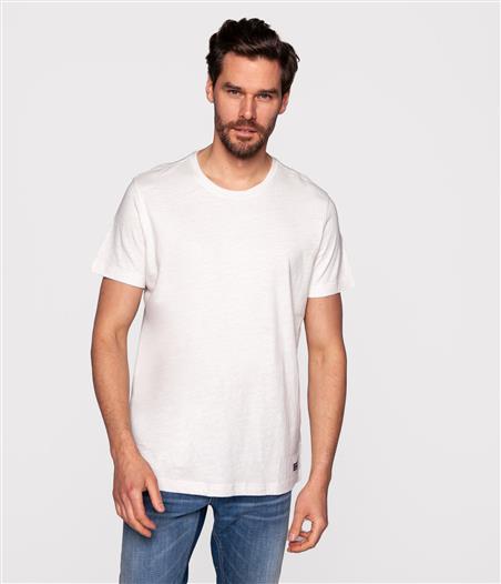 Melanżowy t-shirt z lnem TEO 4301 WHITE