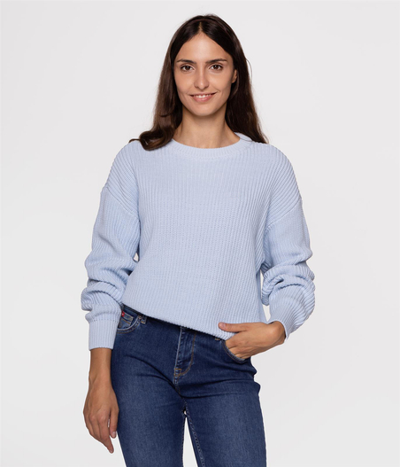 Sweter damski z bawełny organicznej YANA ORGANIC LIGHT BLUE