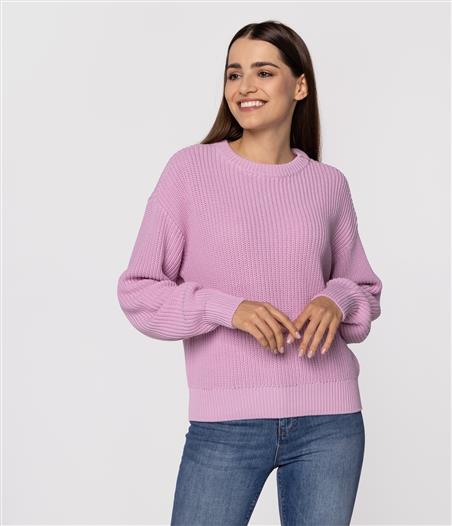 Sweter damski z bawełny organicznej YANA ORGANIC PINK LAVENDER