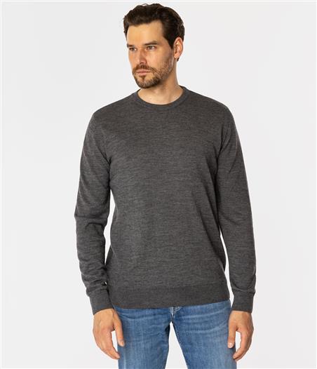 Sweter męski regular z wełną merino LOKI MERA GREY MELANGE