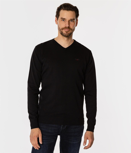 Sweter męski z bawełny organicznej ADAM ORGANIC BLACK