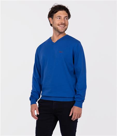 Sweter męski z bawełny organicznej ADAM ORGANIC TRUE BLUE