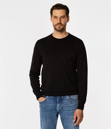 Sweter męski z bawełny organicznej ANDY ORGANIC BLACK