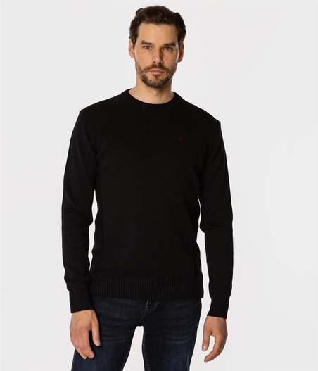 Sweter męski z bawełny organicznej BILL ORGANIC BLACK