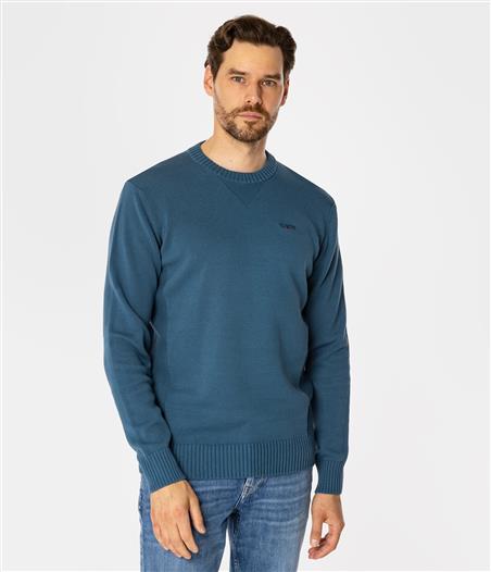 Sweter męski z bawełny organicznej BILL ORGANIC INDIAN TEAL