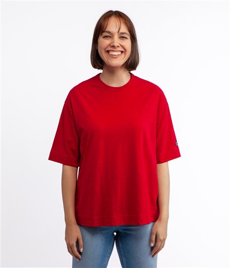T-shirt oversize z lnem OMENA 8515 RED