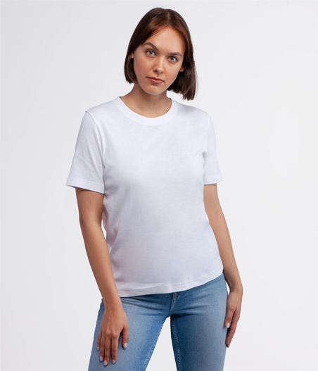 T-shirt z bawełną organiczną OLENA 4048 WHITE