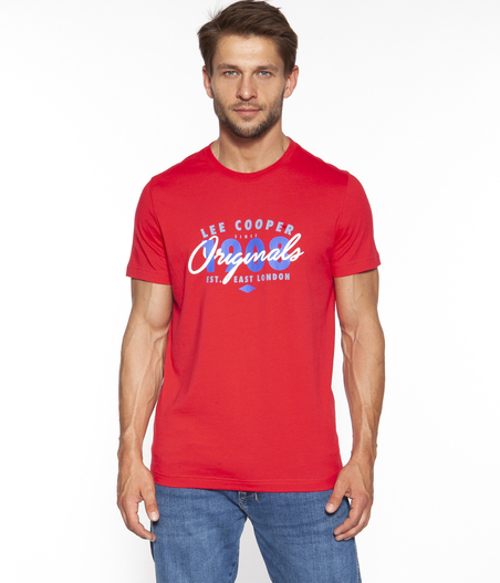 T-shirt z brandowanym nadrukiem ORIGINALS5 1840 RED